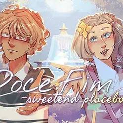 A stylized character portrait from Doce Fim, featuring vibrant colors and hinting at the game's themes of queer love and connection.